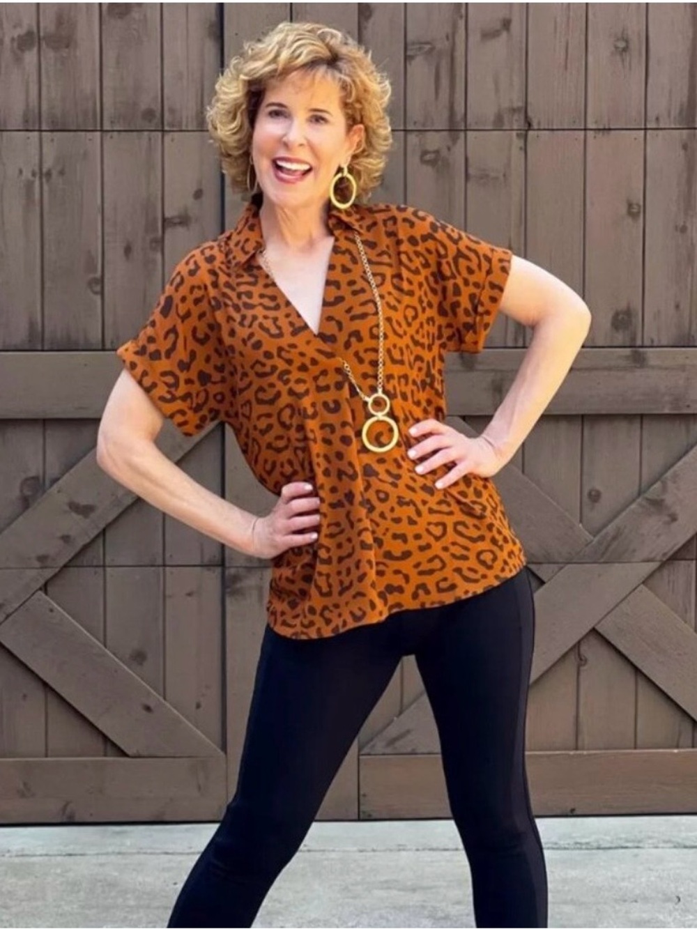 CAbi Replay Top Animal Print